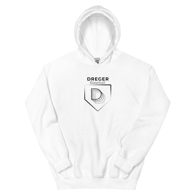 DREGER Baseball Hoodie Sweatshirt Black Logo (Unisex)